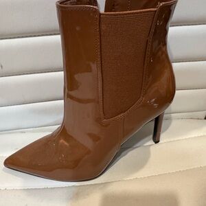 INC International Concepts Glossy Brown Heeled Boots COMFY AND SEXY